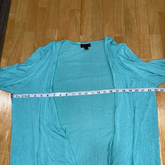 J. Jill Wearever Collection Womens L Bright Blue Open Front Stretch Cardigan - Picture 6 of 11